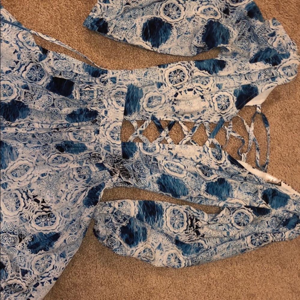 Blue flower romper